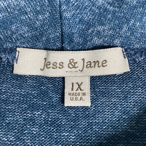 Jess & Jane Top Tunic Women X Large Blue Floral Cowl Neck Lagenlook Flowy - Picture 7 of 13